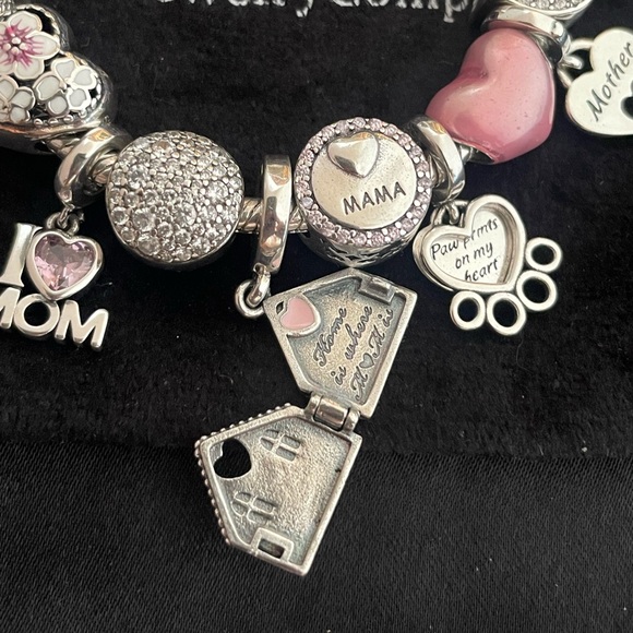 Linx Snake Chain Bracelet with Mom Themed Charms 925 sterling silver - Picture 8 of 13